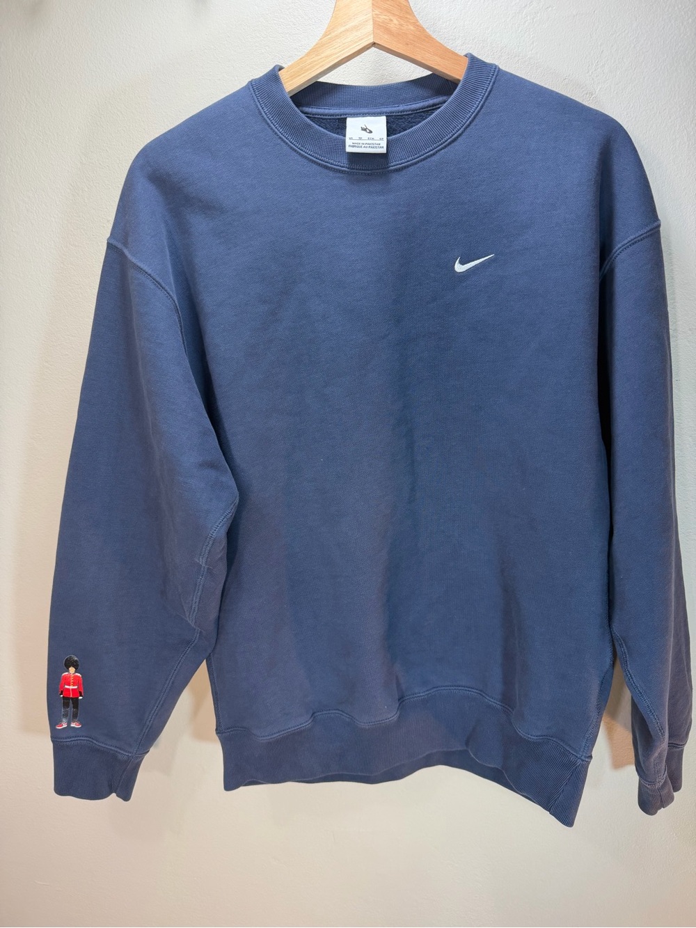 Nike Navy Crewneck Sweatshirt with White Swoosh and London Graphic